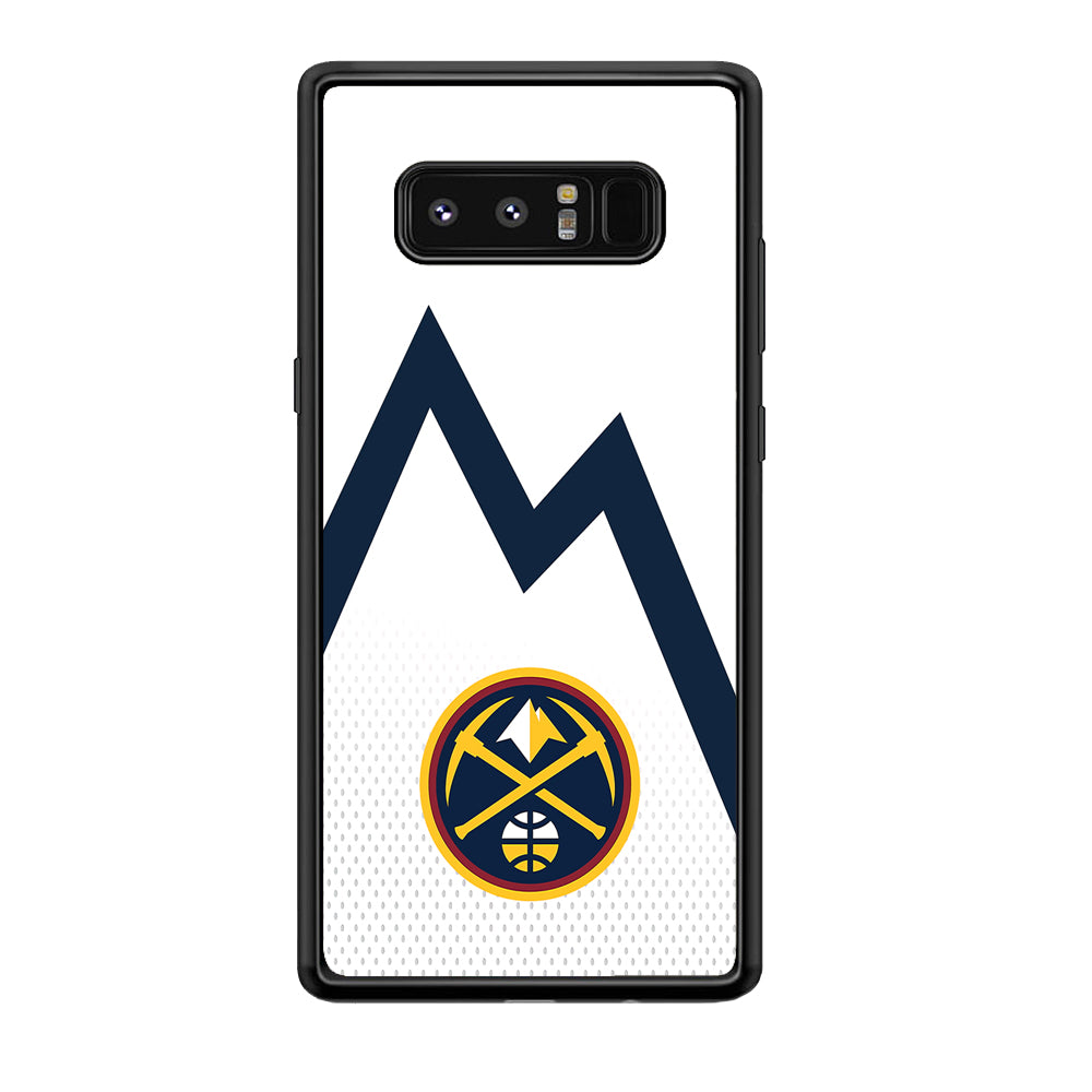 Denver Nuggets Emblem Line In White Samsung Galaxy Note 8 Case