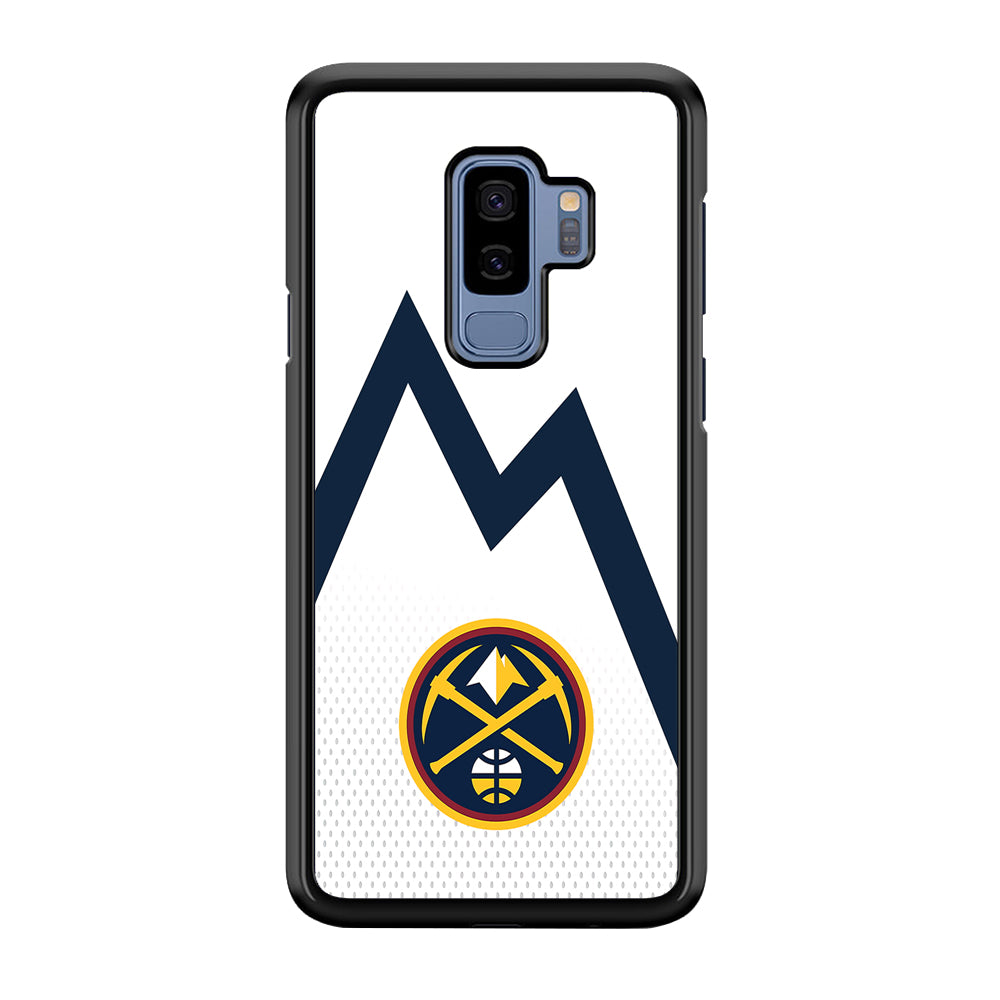 Denver Nuggets Emblem Line In White Samsung Galaxy S9 Plus Case