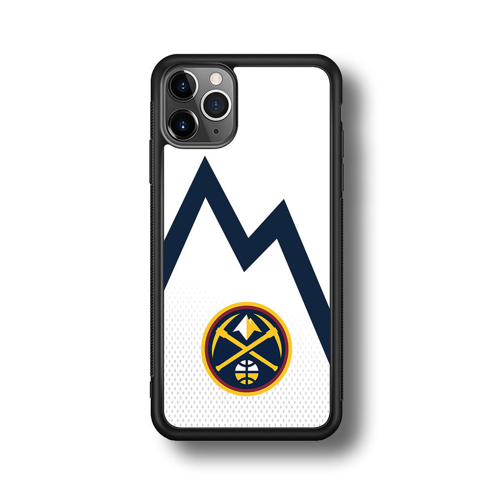 Denver Nuggets Emblem Line In White iPhone 11 Pro Max Case