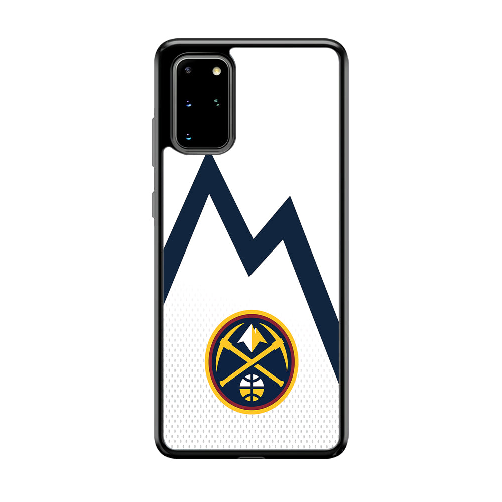 Denver Nuggets Emblem Line In White Samsung Galaxy S20 Plus Case