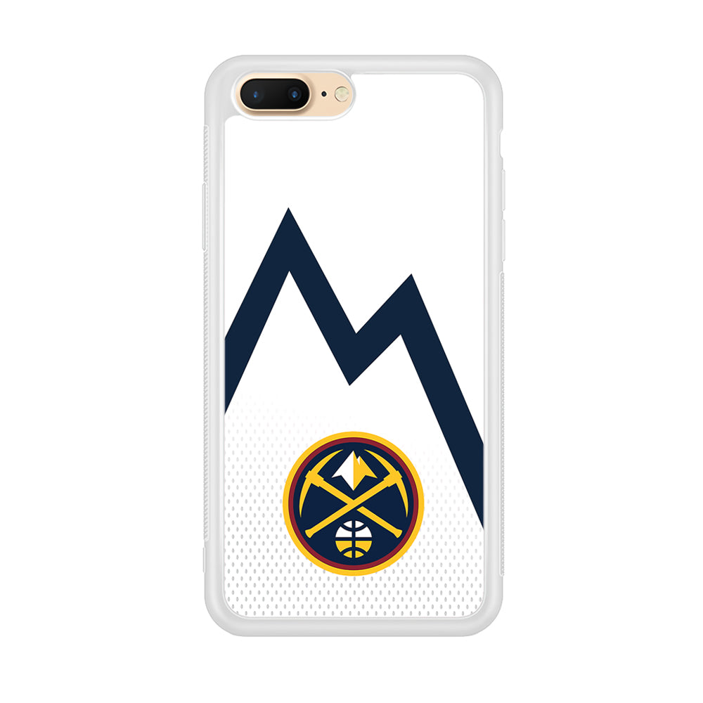 Denver Nuggets Emblem Line In White iPhone 8 Plus Case