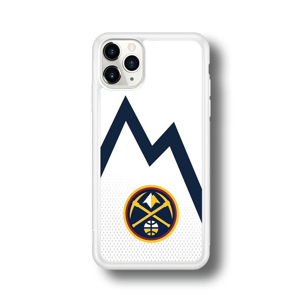 Denver Nuggets Emblem Line In White iPhone 11 Pro Max Case
