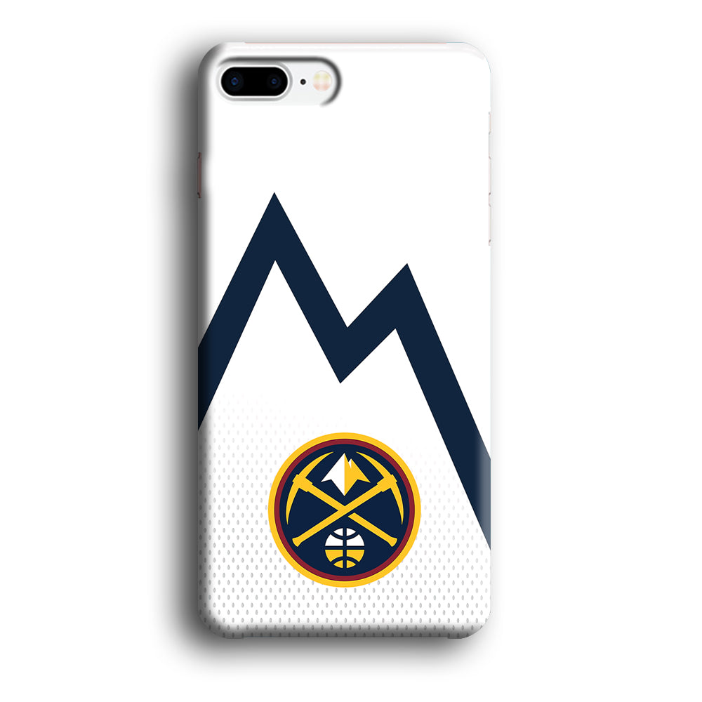 Denver Nuggets Emblem Line In White iPhone 8 Plus Case