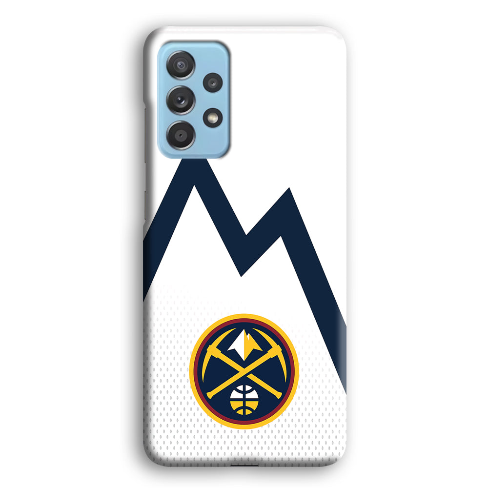 Denver Nuggets Emblem Line In White Samsung Galaxy A52 Case