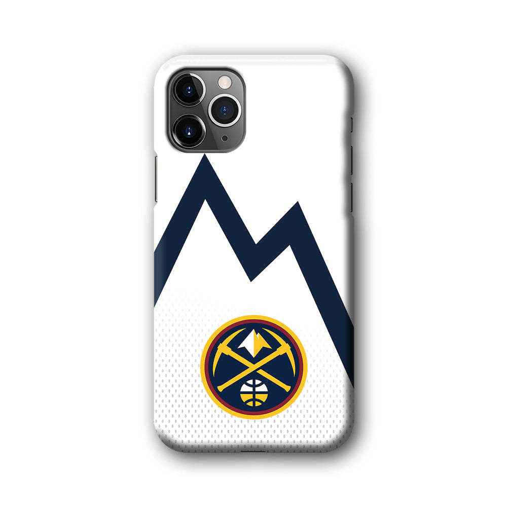 Denver Nuggets Emblem Line In White iPhone 11 Pro Max Case