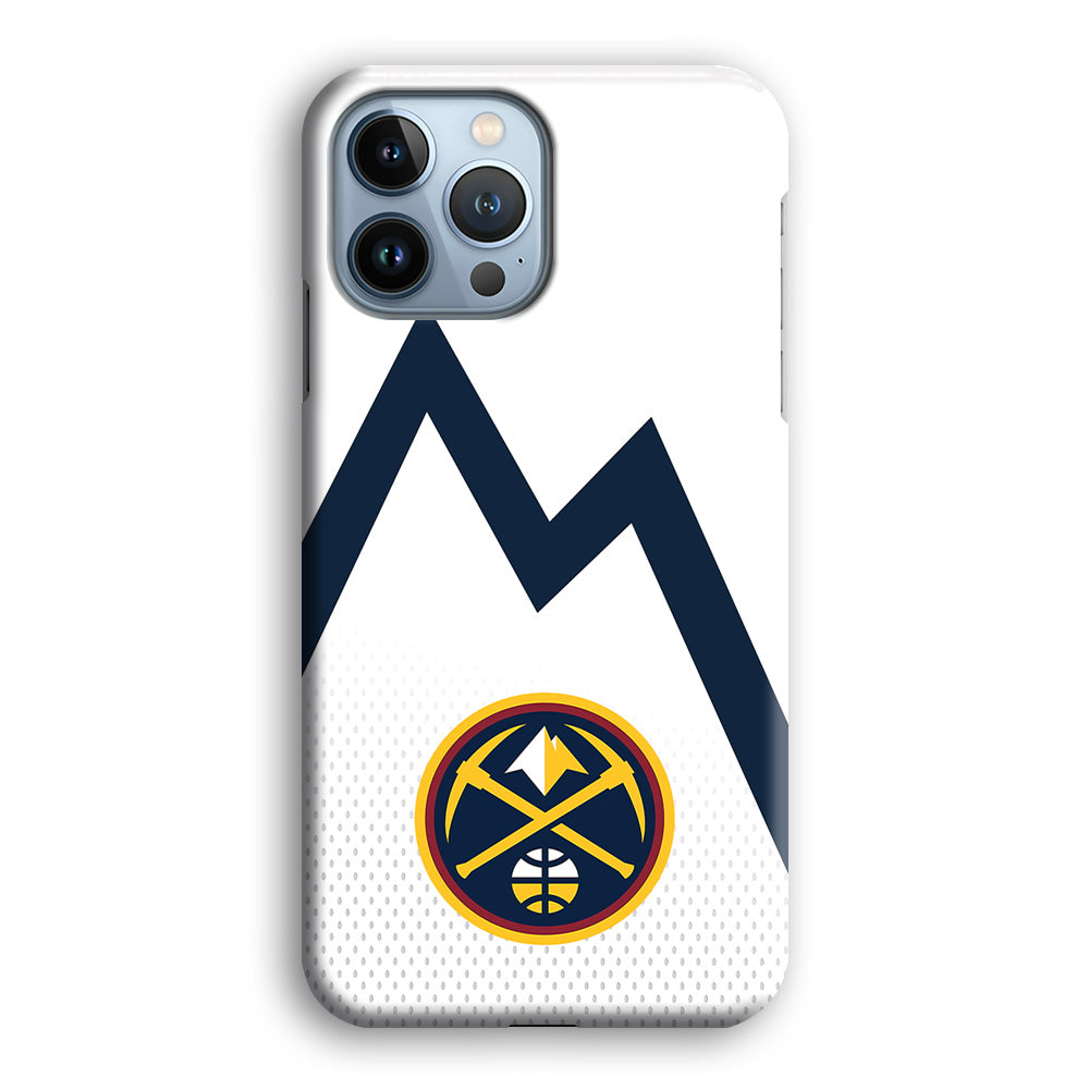 Denver Nuggets Emblem Line In White iPhone 13 Pro Max Case