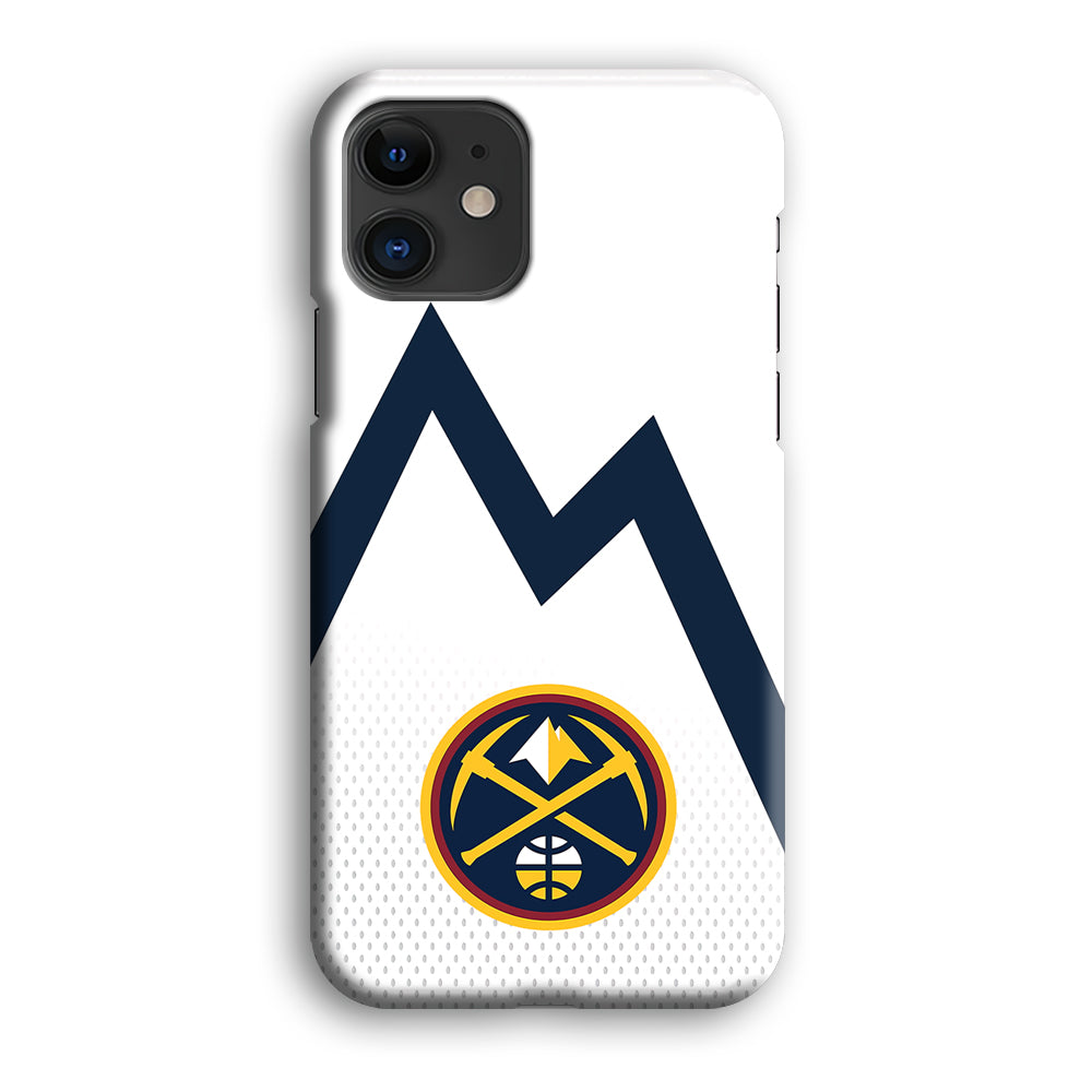 Denver Nuggets Emblem Line In White iPhone 12 Case