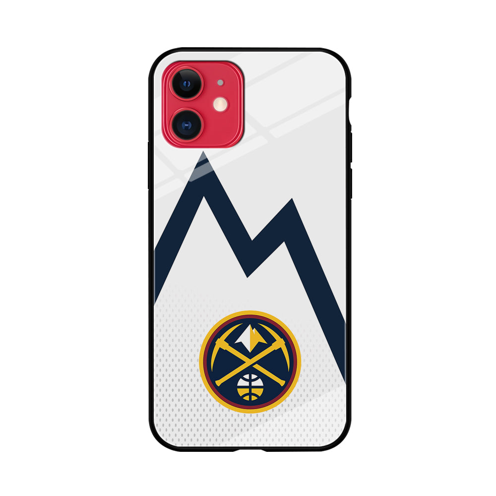 Denver Nuggets Emblem Line In White iPhone 11 Case