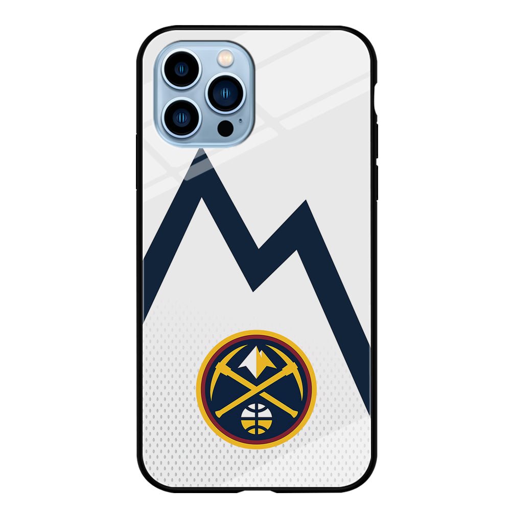 Denver Nuggets Emblem Line In White iPhone 13 Pro Max Case