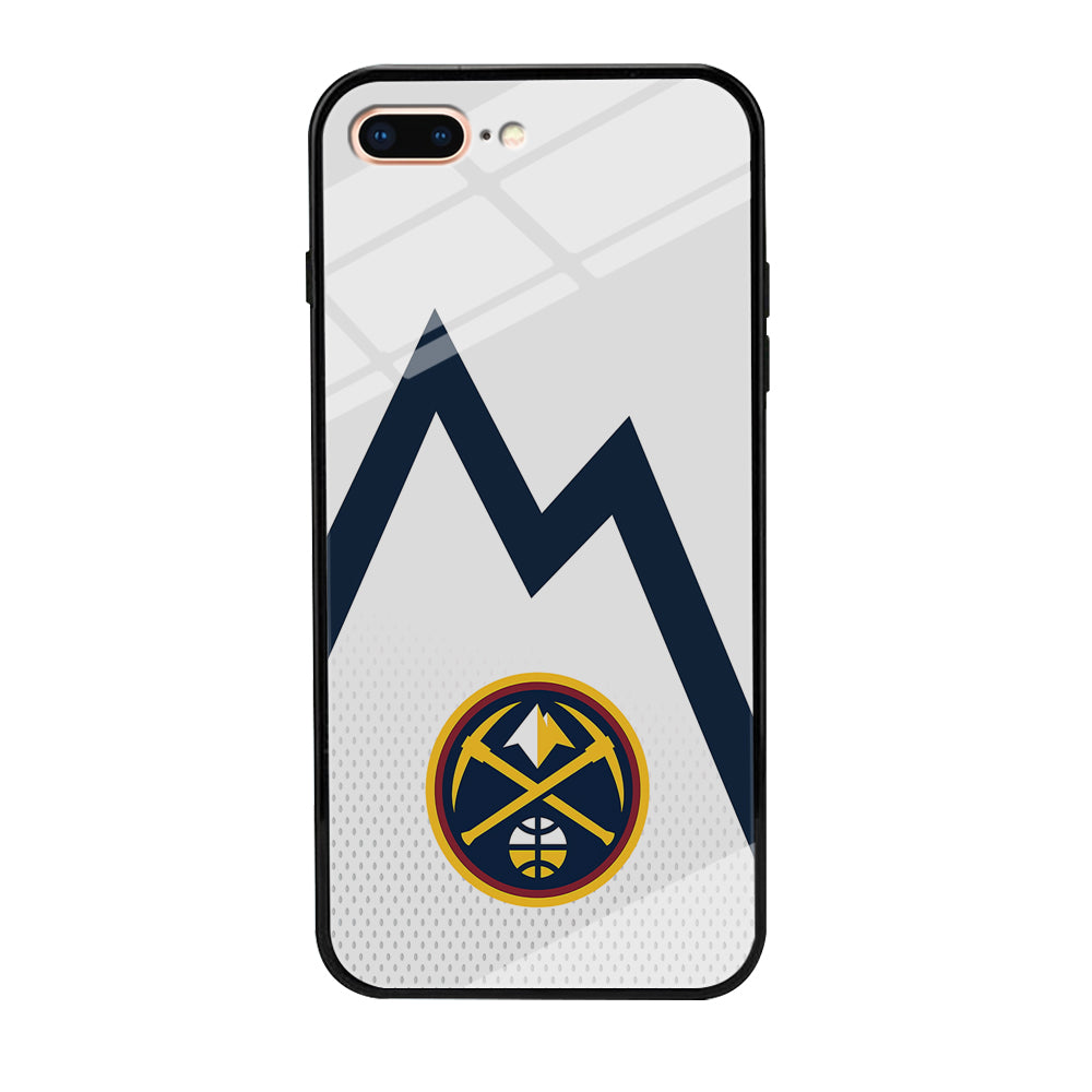 Denver Nuggets Emblem Line In White iPhone 8 Plus Case