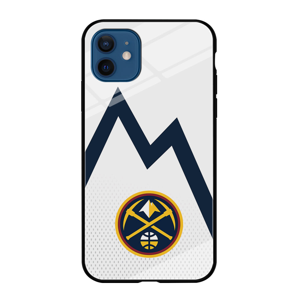 Denver Nuggets Emblem Line In White iPhone 12 Case