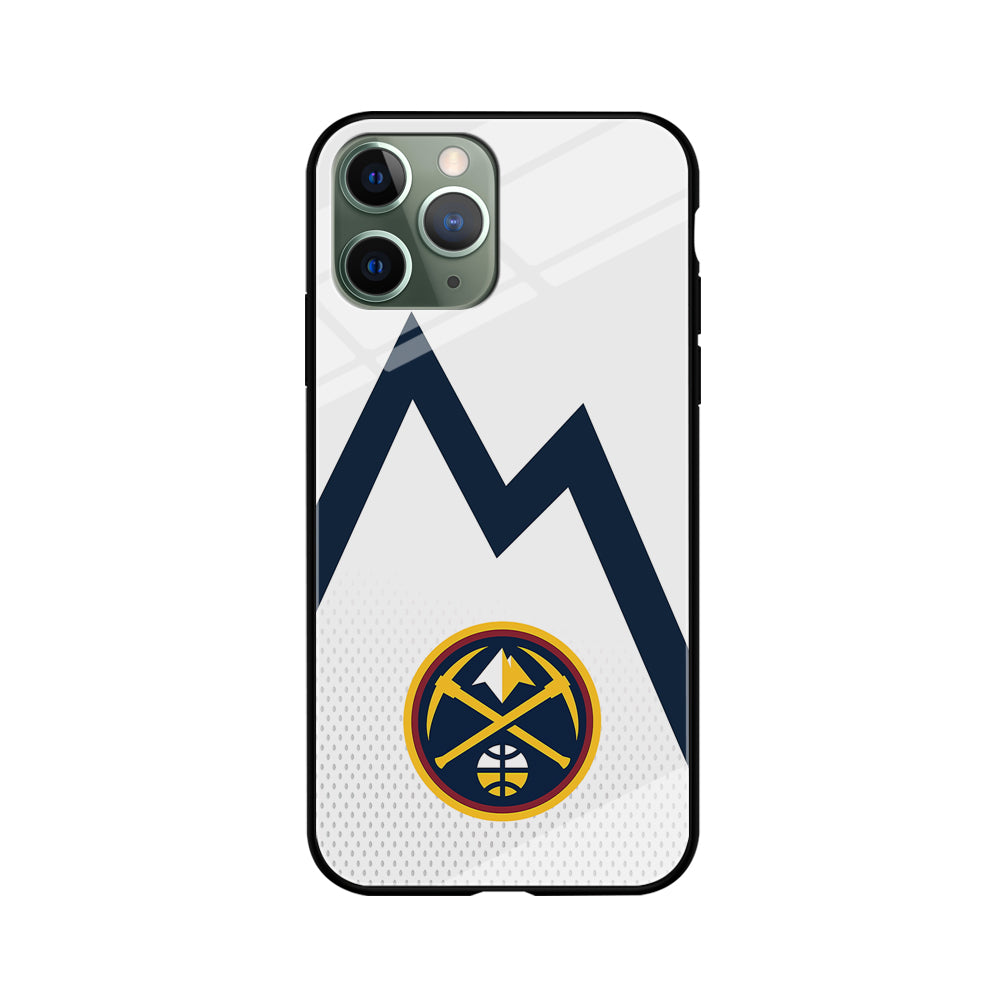 Denver Nuggets Emblem Line In White iPhone 11 Pro Max Case
