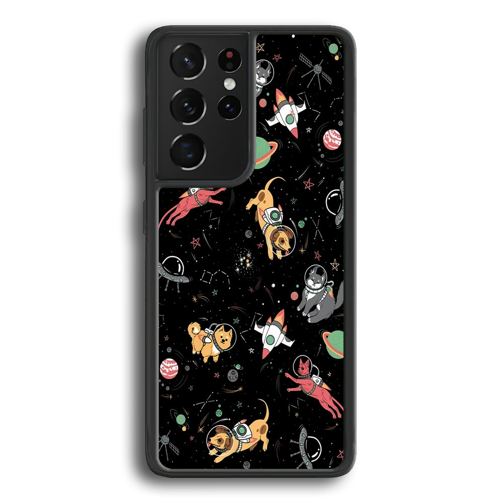 Dogs and Cats Space Form Samsung Galaxy S21 Ultra Case - Carneyforia