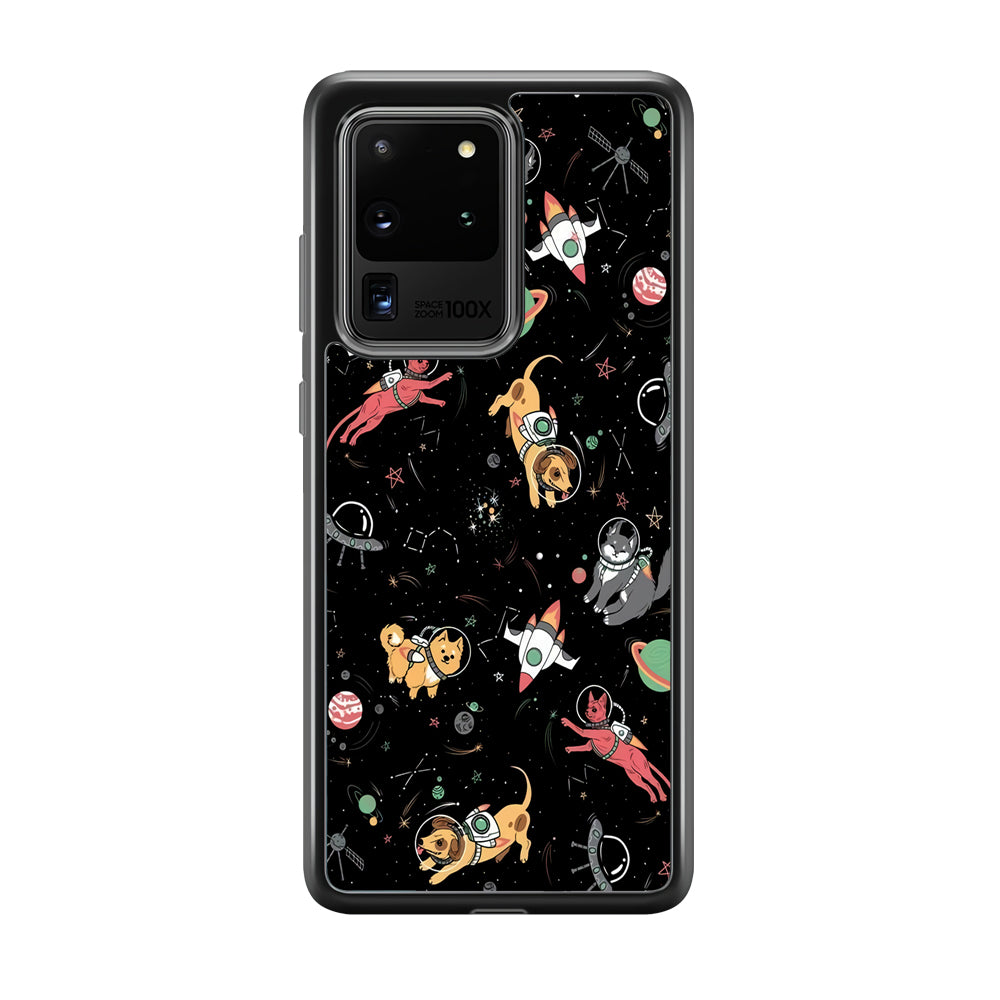 Dogs and Cats Space Form Samsung Galaxy S20 Ultra Case