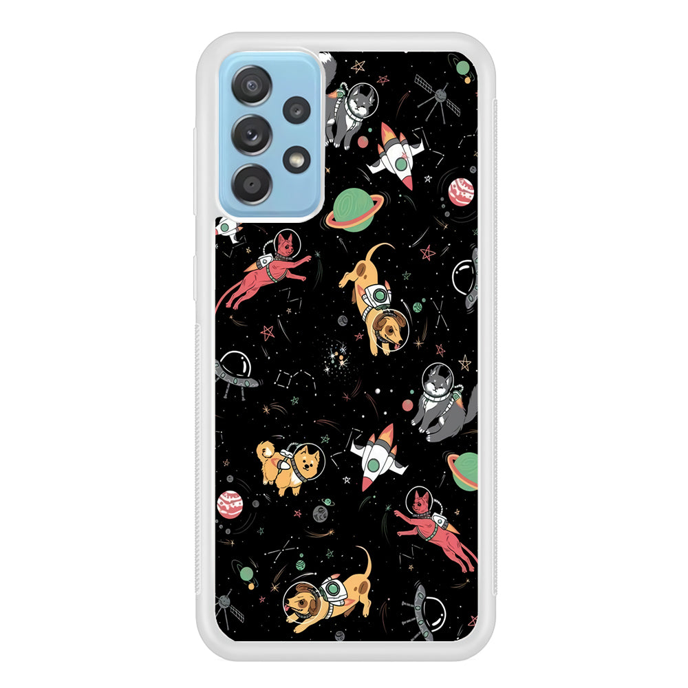 Dogs and Cats Space Form Samsung Galaxy A52 Case