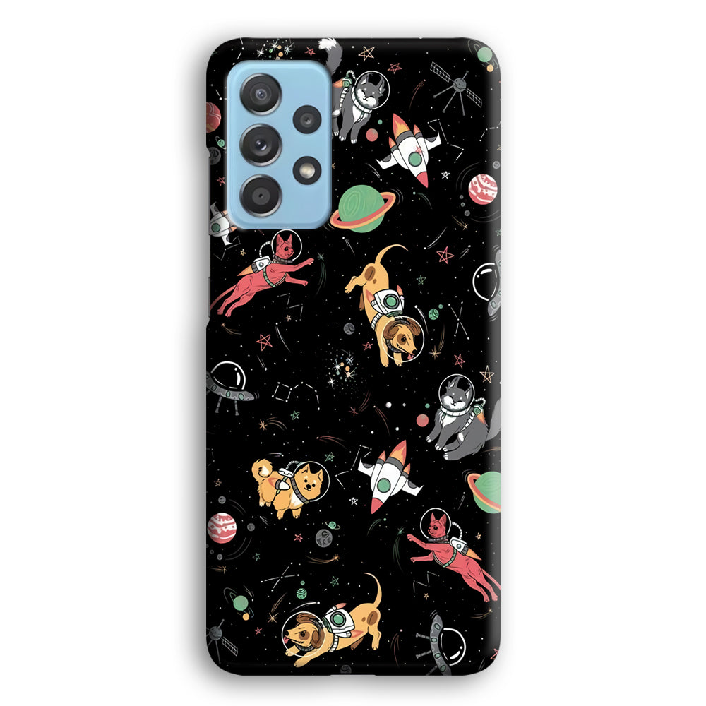 Dogs and Cats Space Form Samsung Galaxy A52 Case
