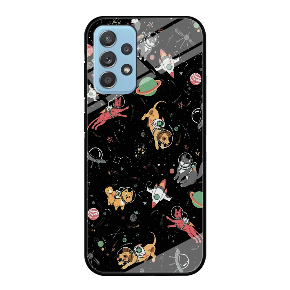 Dogs and Cats Space Form Samsung Galaxy A52 Case