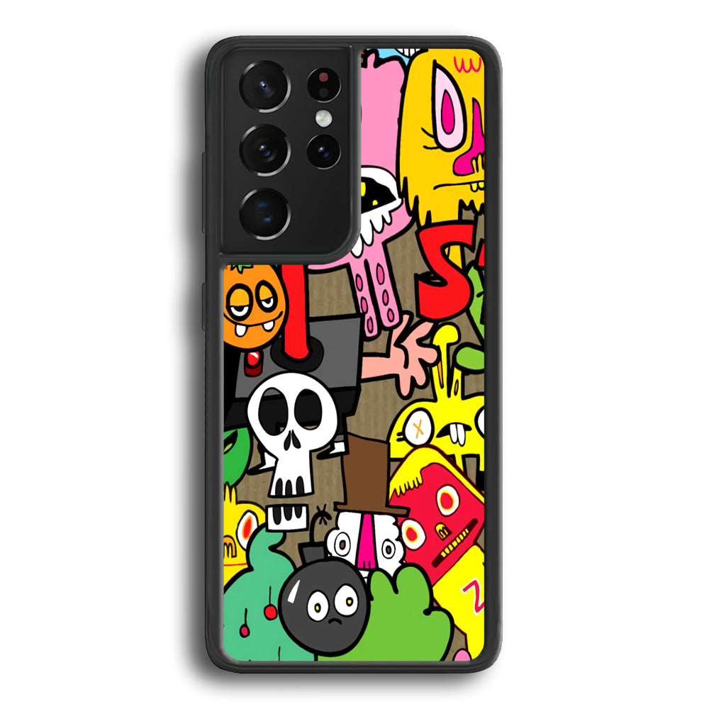 Doodle Halloween Scary Night Samsung Galaxy S21 Ultra Case - Carneyforia