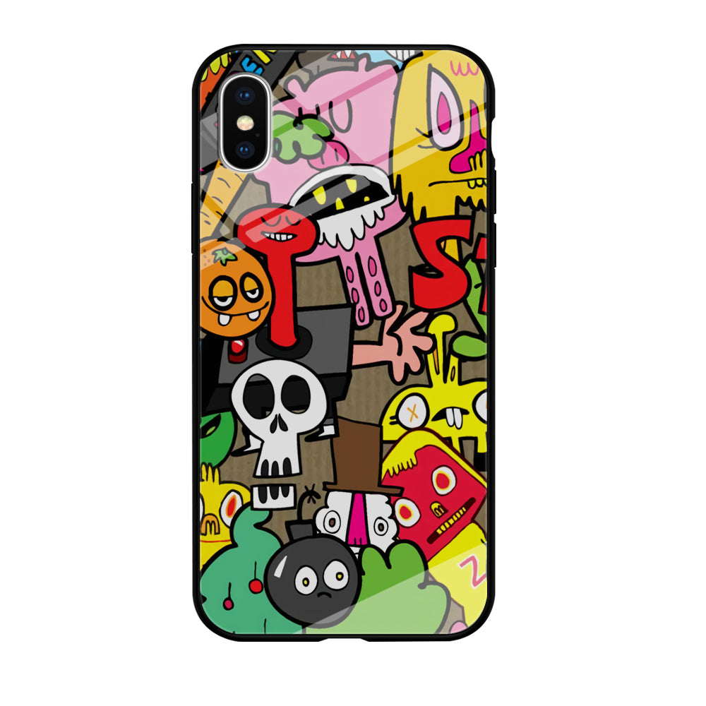 Doodle Halloween Scary Night iPhone X Case