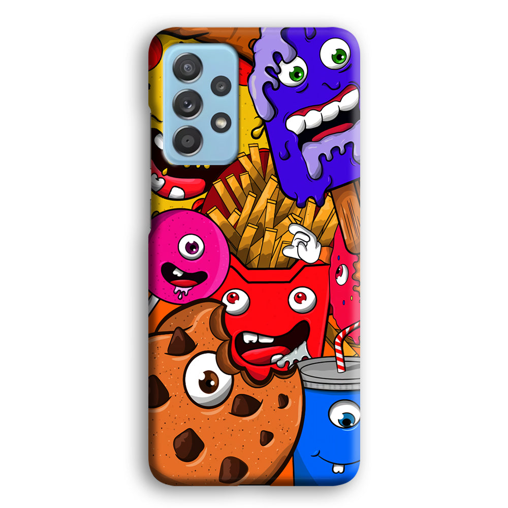 Doodle Monsters Snack Samsung Galaxy A52 Case