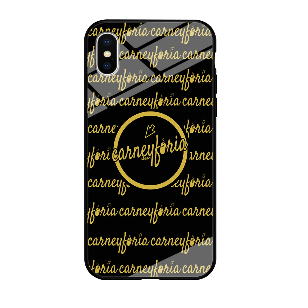 Doodle Word Carneyforia Black iPhone XS Case