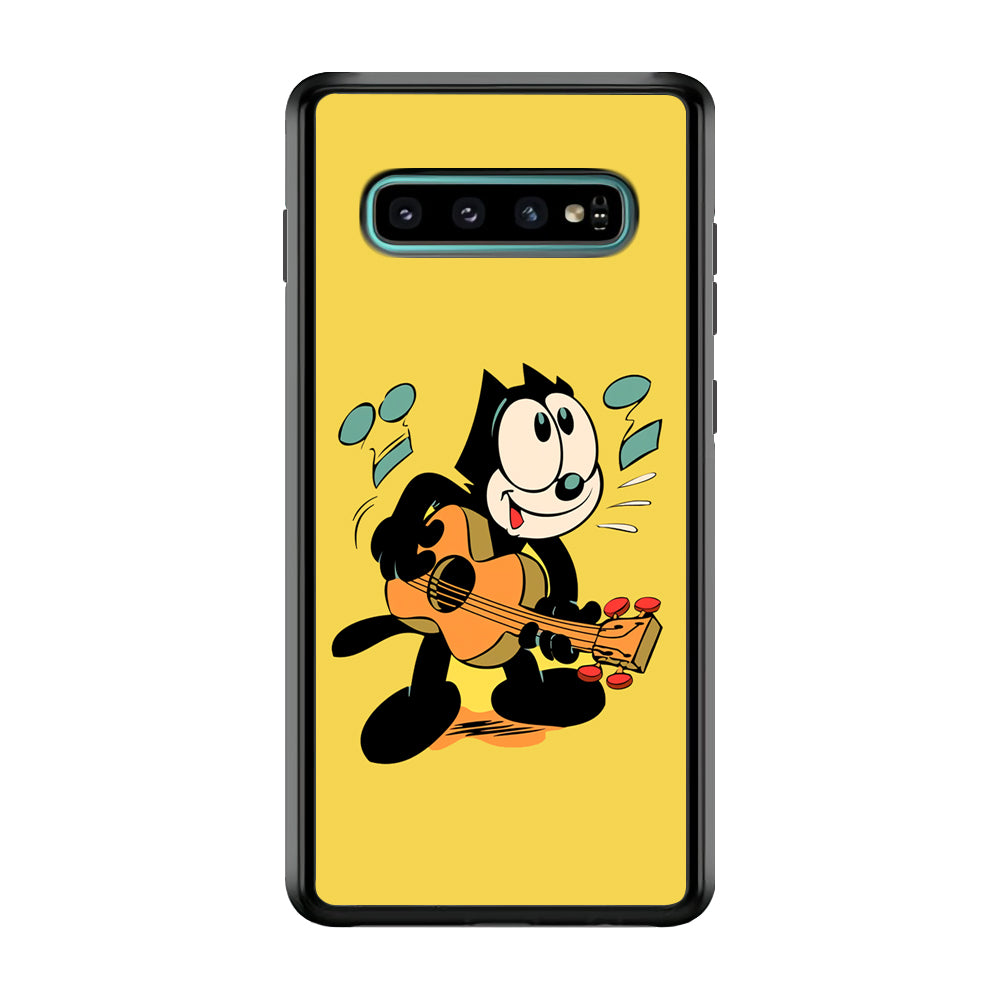 Felix The Cat Playing Okulele Samsung Galaxy S10 Plus Case