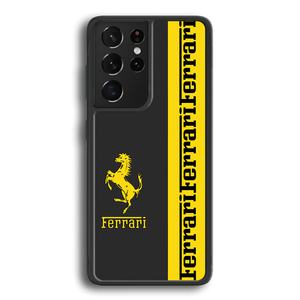 Ferrari Grey Of Yellow Symbol Samsung Galaxy S21 Ultra Case - Carneyforia
