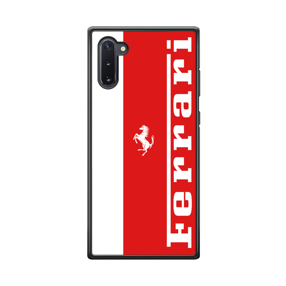 Ferrari Red And White Combination Samsung Galaxy Note 10 Case - Carneyforia