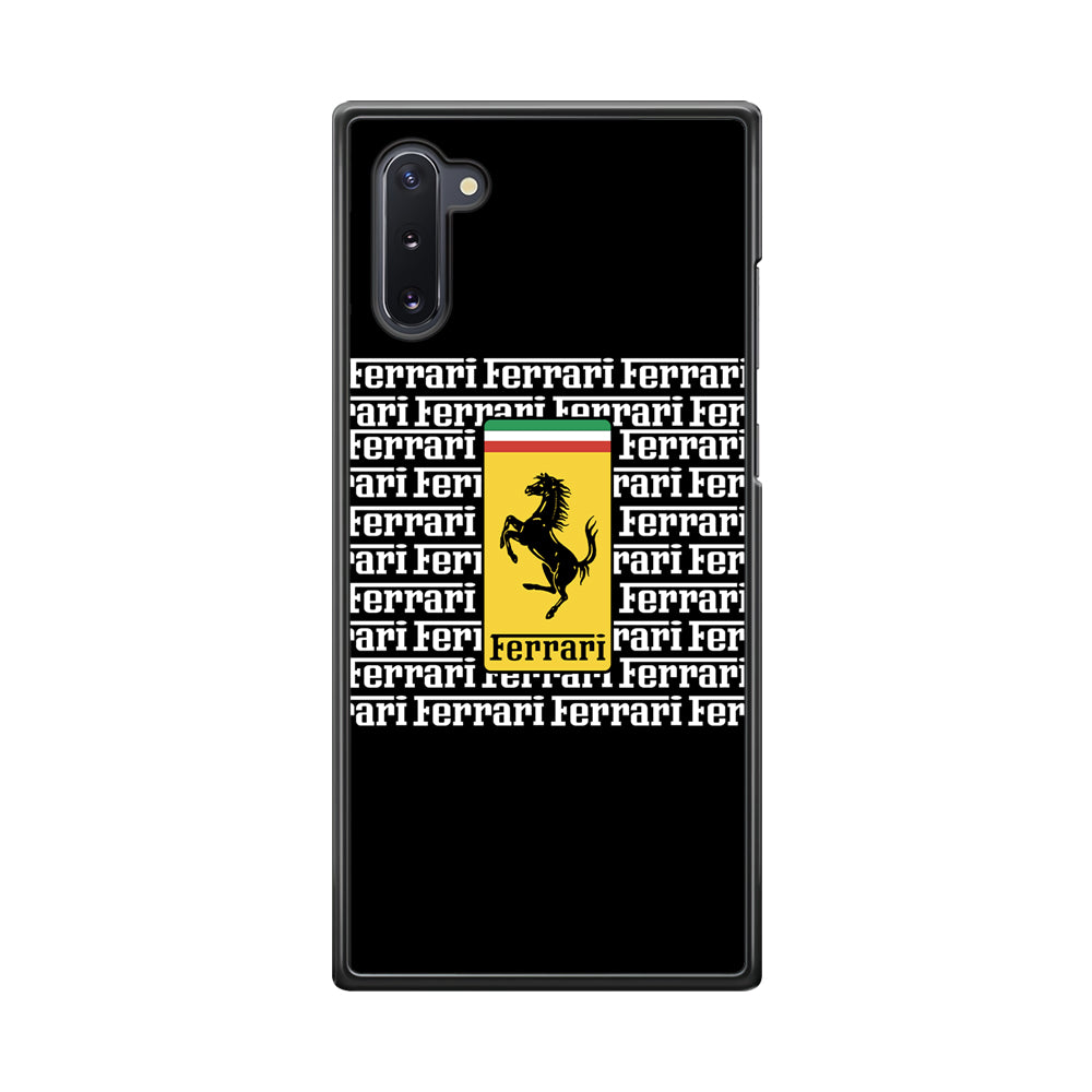 Ferrari Words Logo In Black Samsung Galaxy Note 10 Case - Carneyforia