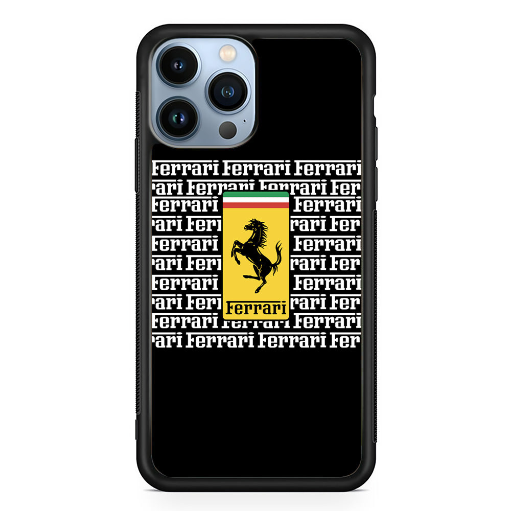 Ferrari Words Logo In Black iPhone 13 Pro Max Case - Carneyforia