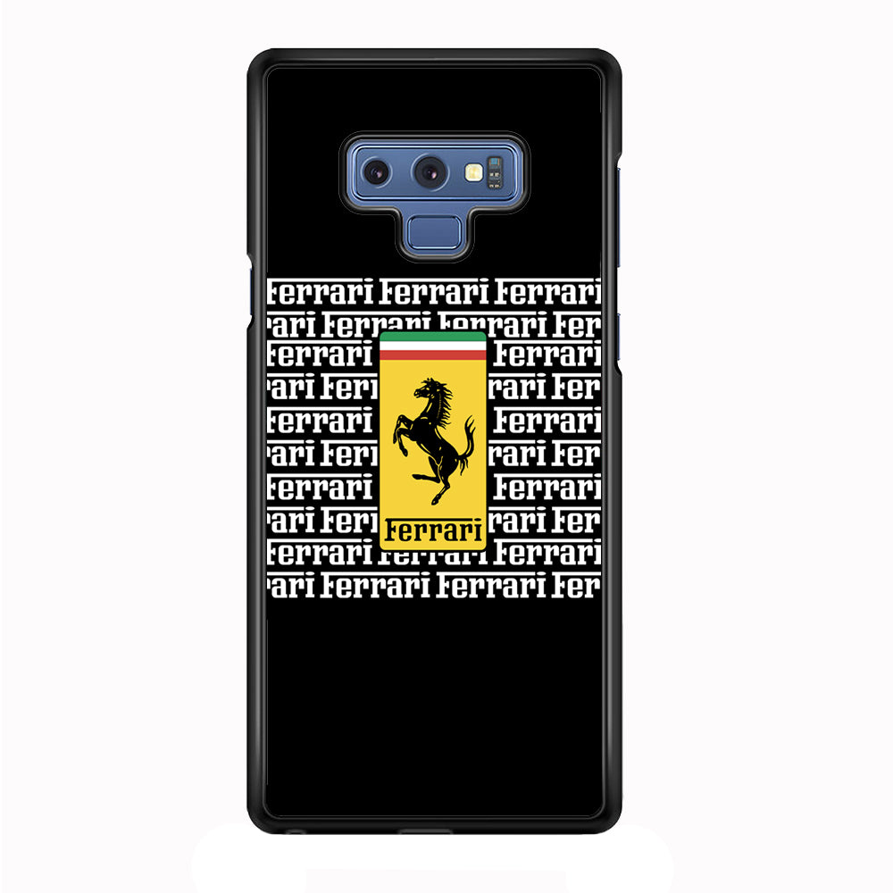 Ferrari Words Logo In Black Samsung Galaxy Note 9 Case - Carneyforia