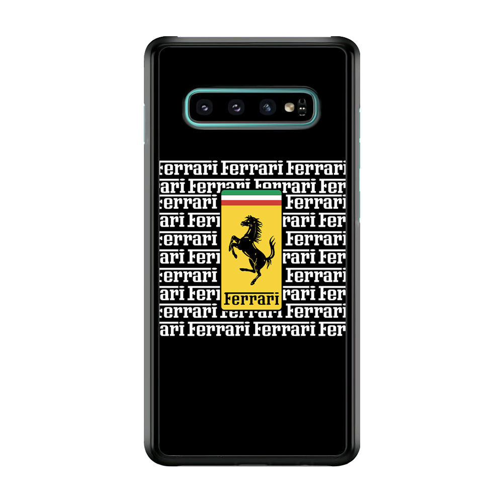 Ferrari Words Logo In Black Samsung Galaxy S10 Plus Case - Carneyforia