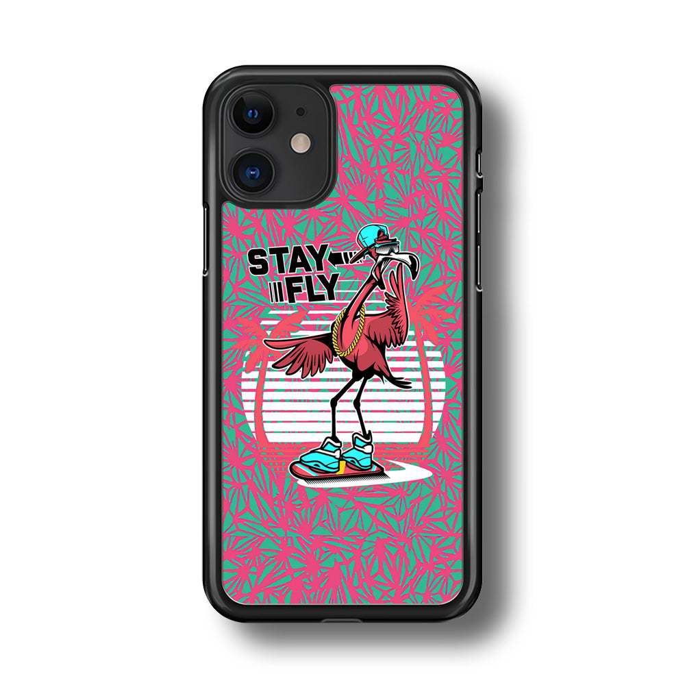Flamingo Skate to Fly iPhone 11 Case