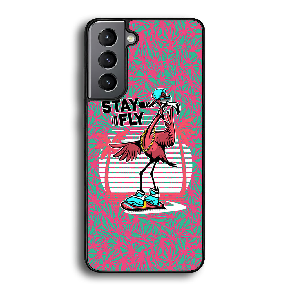 Flamingo Skate to Fly Samsung Galaxy S21 Case - Carneyforia