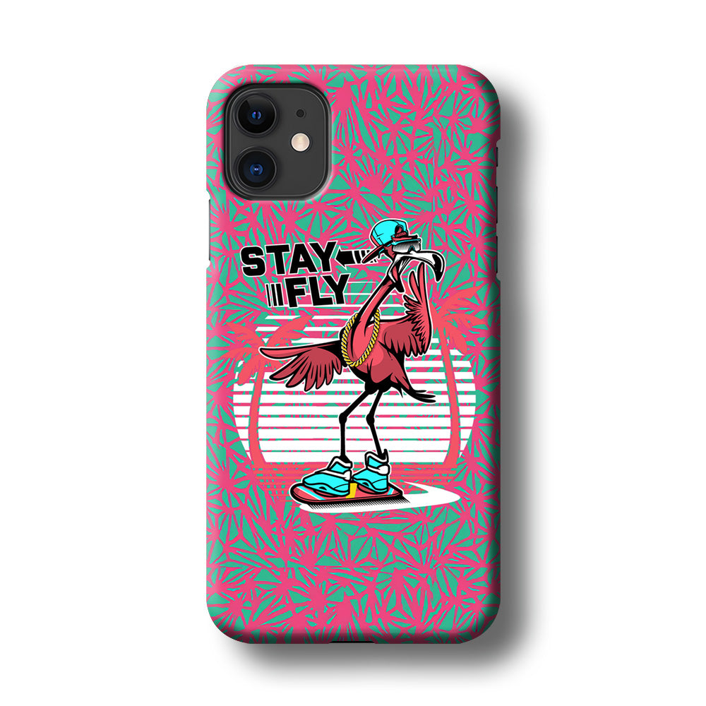 Flamingo Skate to Fly iPhone 11 Case