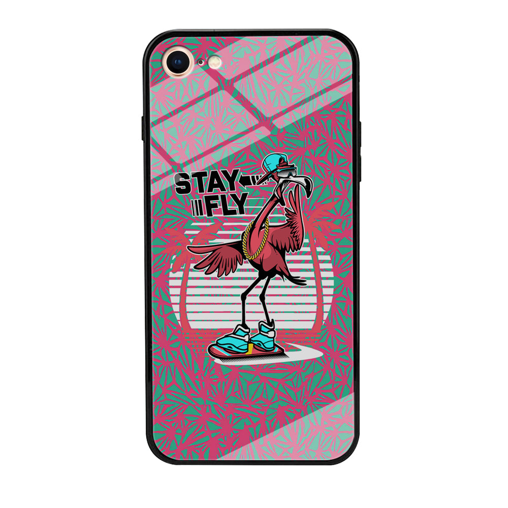 Flamingo Skate to Fly iPhone 8 Case