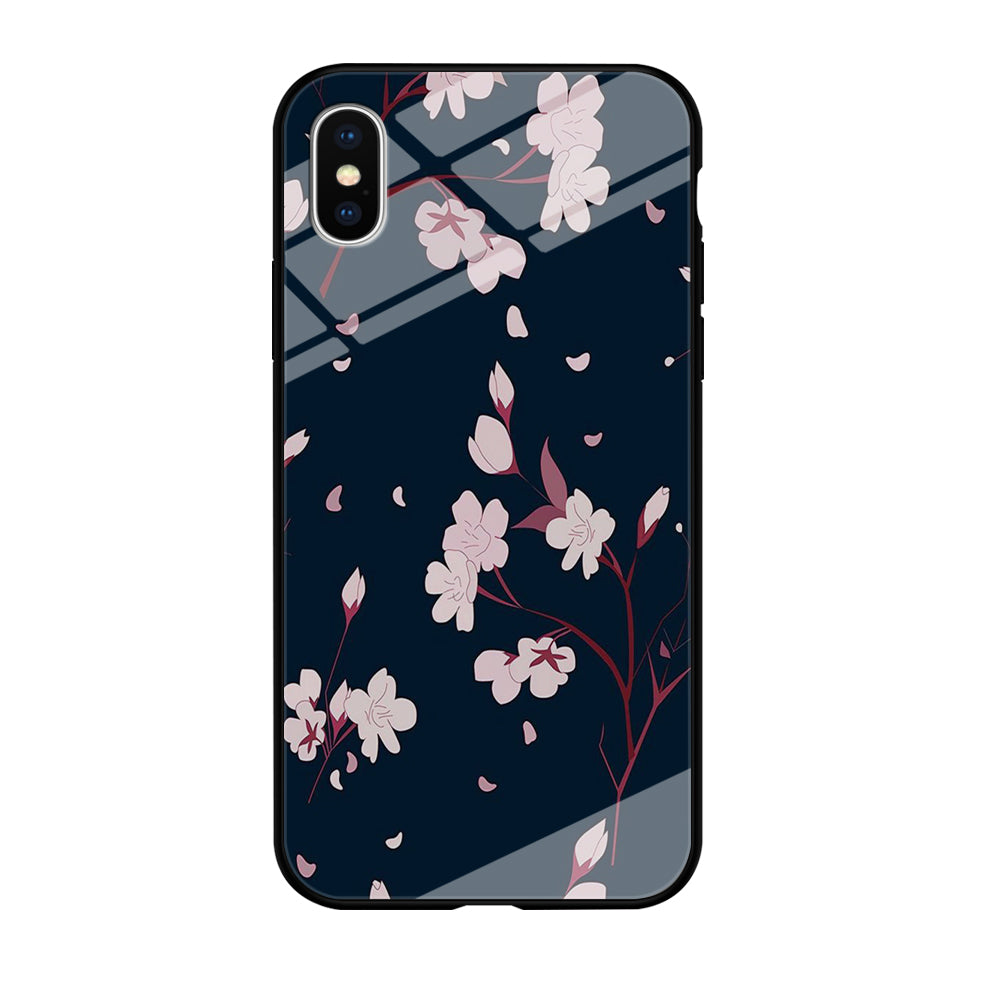 Flowers Sakura Leaf Fall iPhone X Case