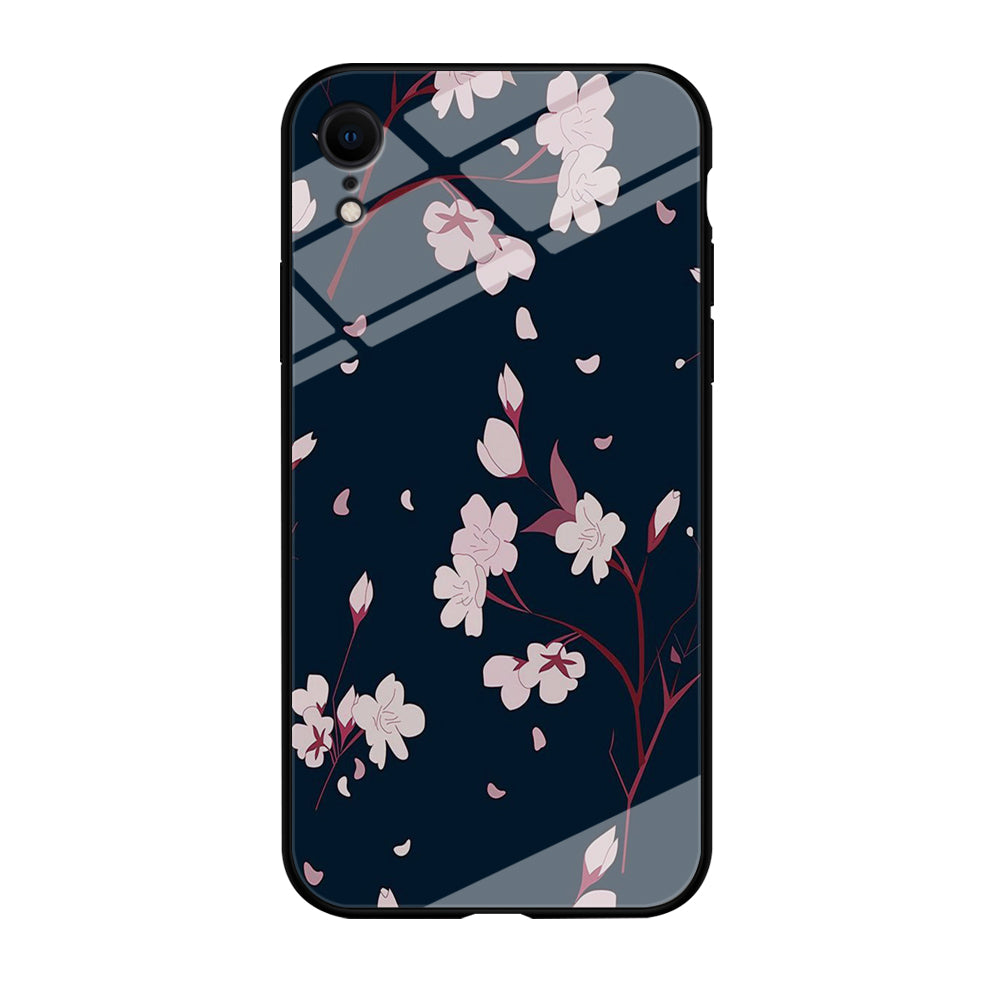 Flowers Sakura Leaf Fall iPhone XR Case Tempered Glass Case