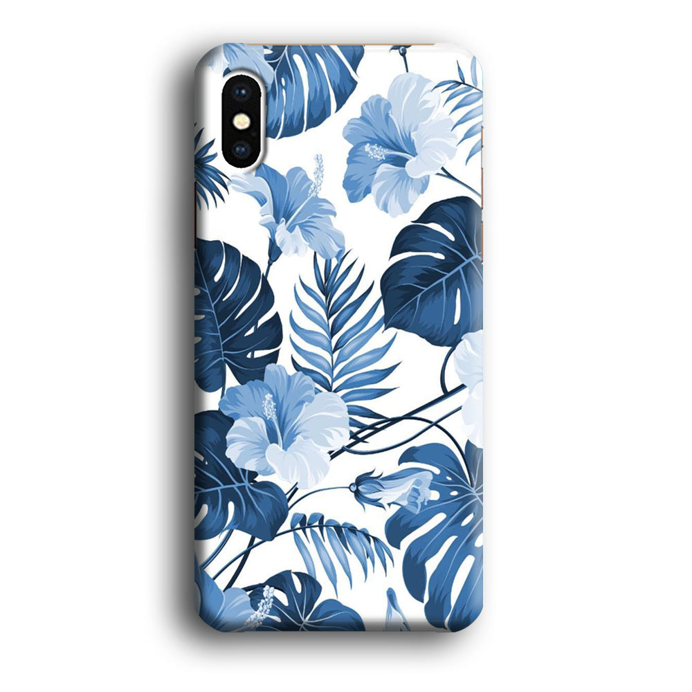 Flowers Sky Blue Hibiscus iPhone X Case