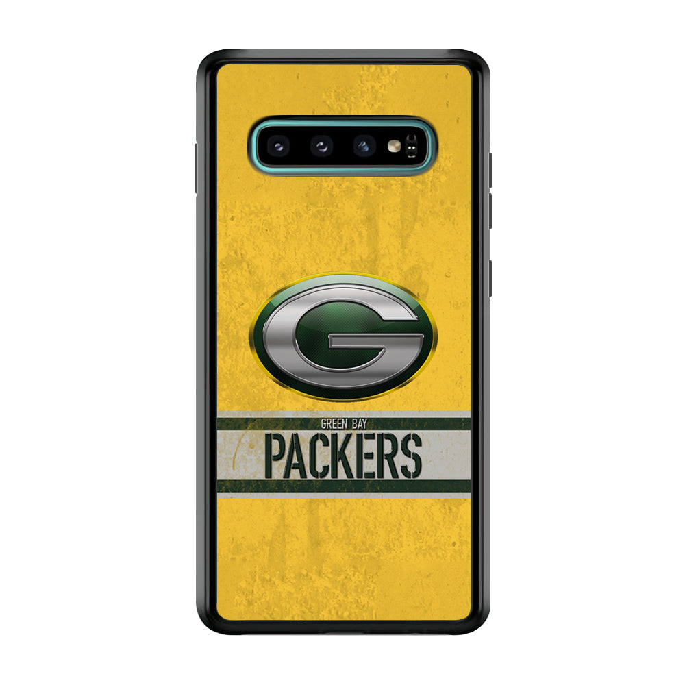 Green Bay Packers Abstract on The Wall Samsung Galaxy S10 Case