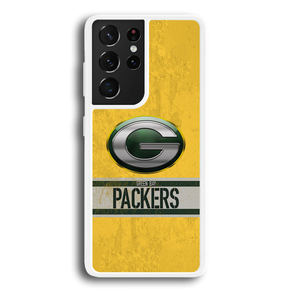 Green Bay Packers Abstract on The Wall Samsung Galaxy S21 Ultra Case