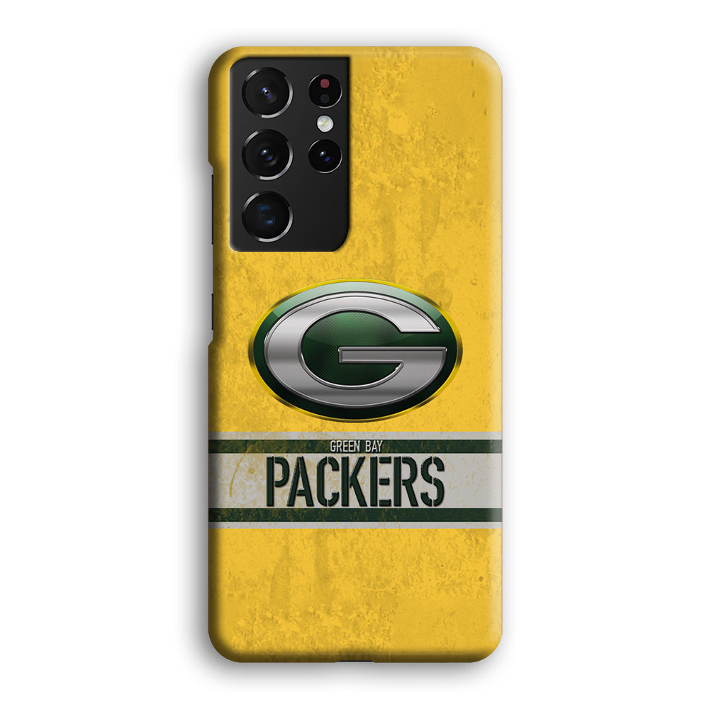 Green Bay Packers Abstract on The Wall Samsung Galaxy S21 Ultra Case