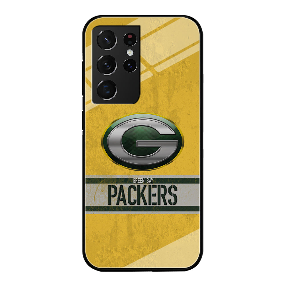 Green Bay Packers Abstract on The Wall Samsung Galaxy S21 Ultra Case