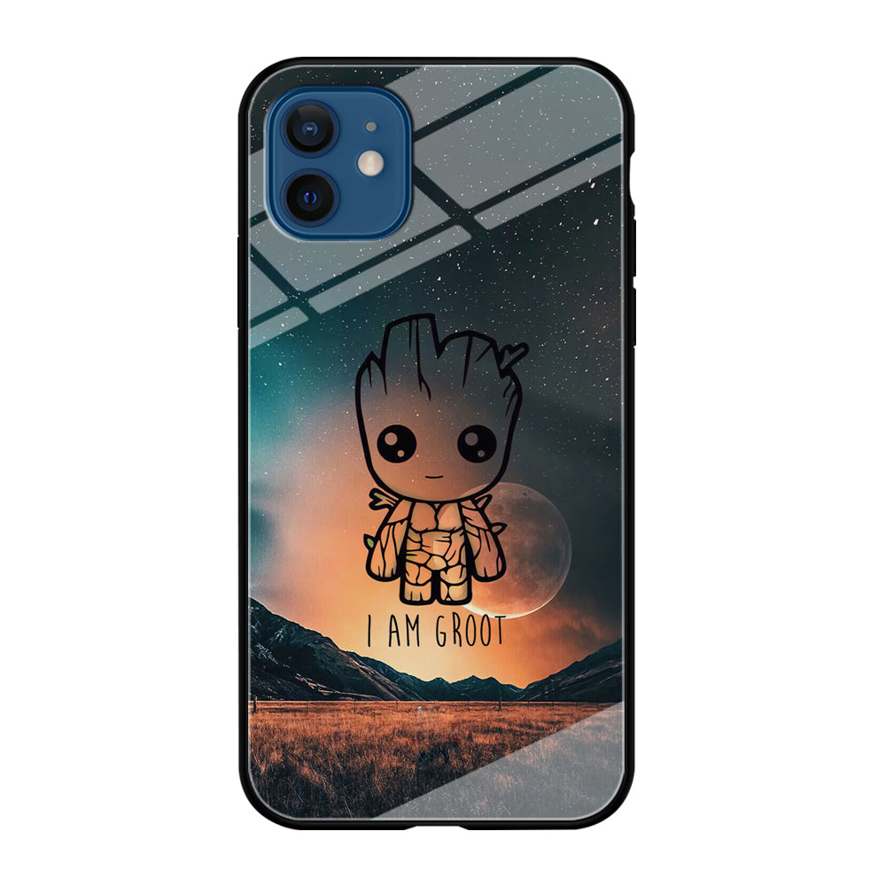 Groot Cute Silhouette Form iPhone 12 Case