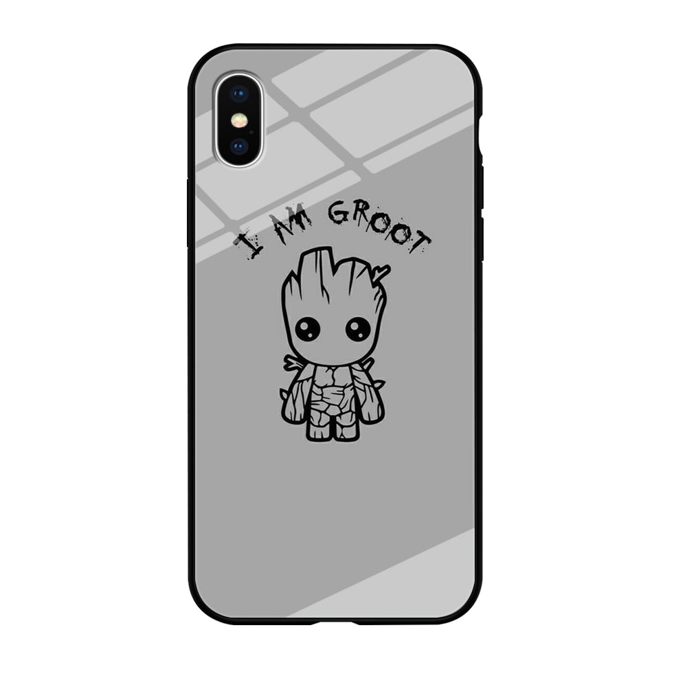 Groot Silver Paint iPhone X Case