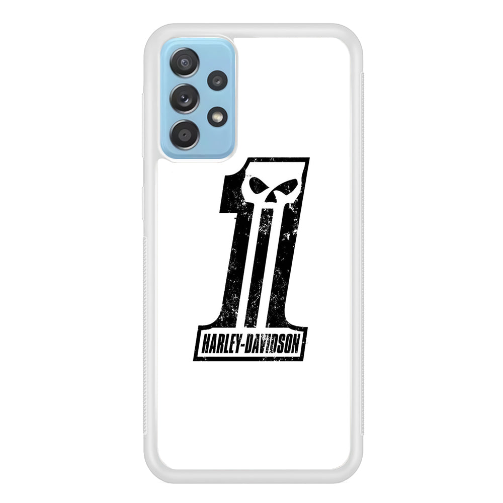 Harley Davidson White Number Skull Samsung Galaxy A52 Case