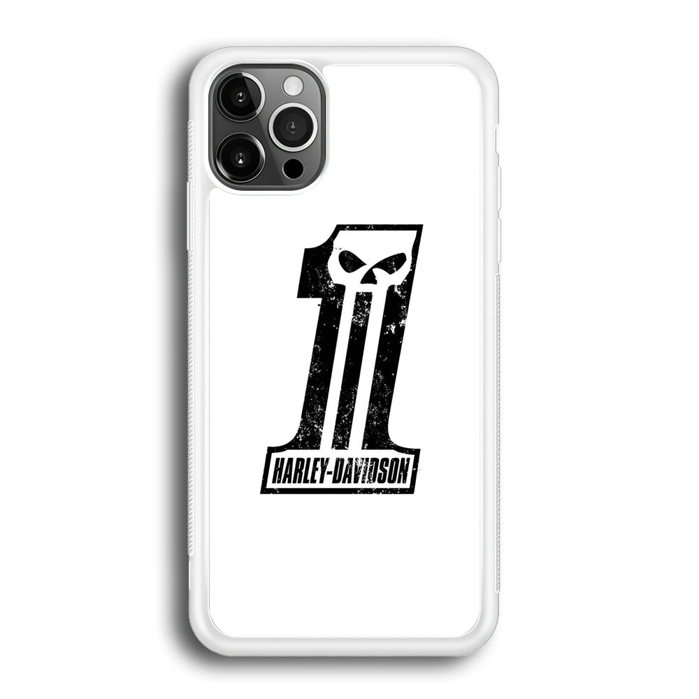Harley Davidson White Number Skull iPhone 12 Pro Case