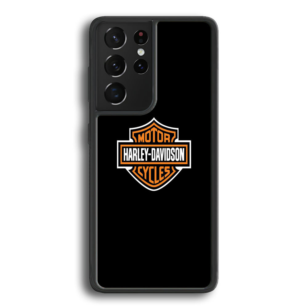 Harley Davidson Logo Black Samsung Galaxy S21 Ultra Case