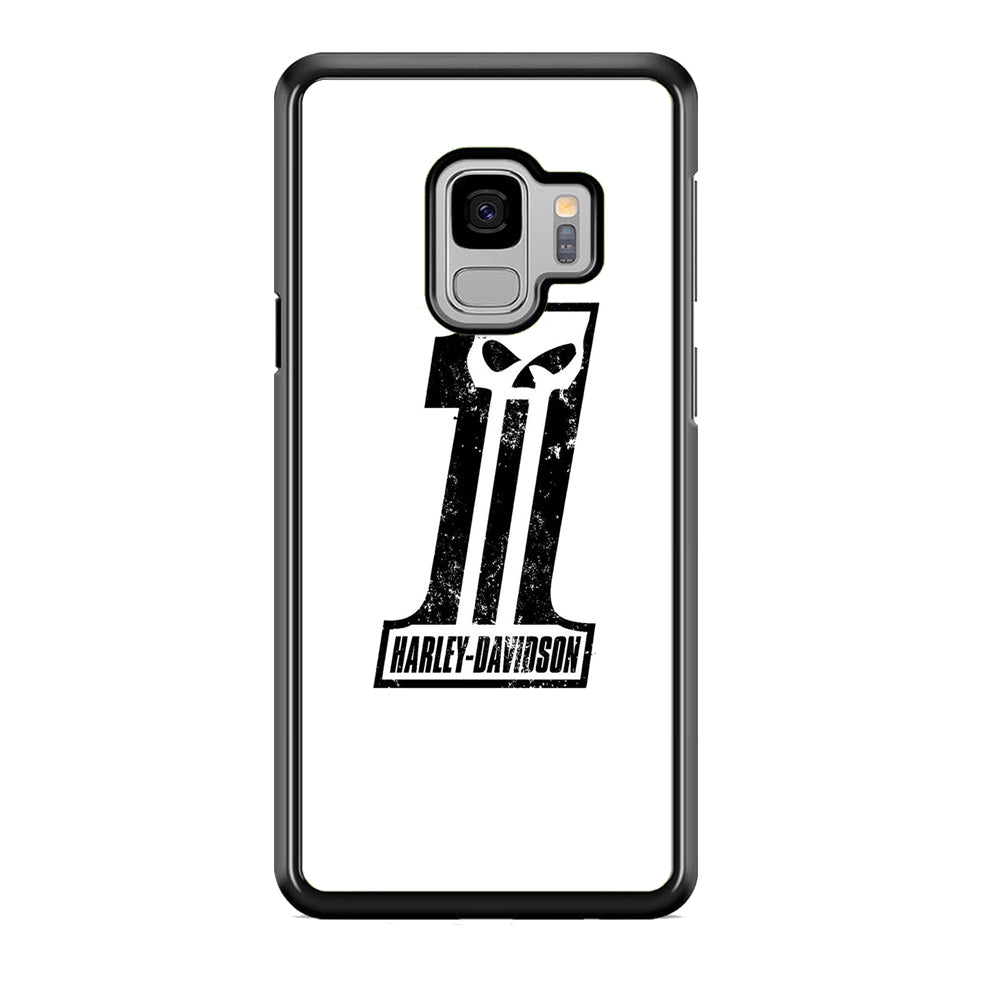 Harley Davidson White Number Skull Samsung Galaxy S9 Case