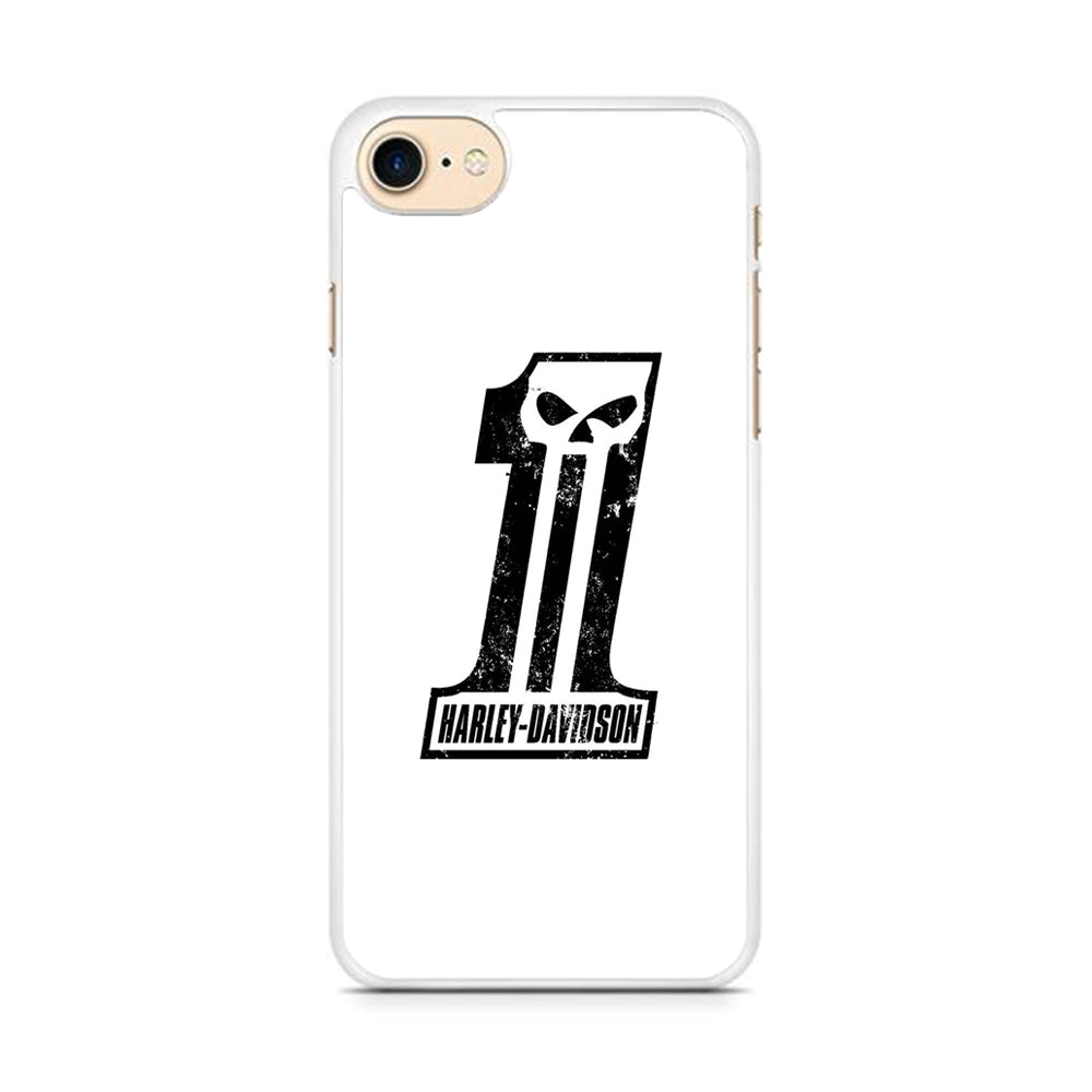 Harley Davidson White Number Skull iPhone 8 Case